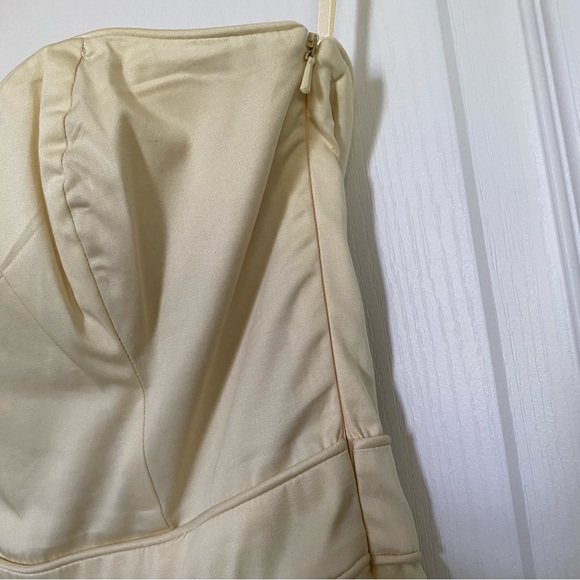 French Connection Strapless Yellow Tiered Dress Size 6 - Picture 5 of 9